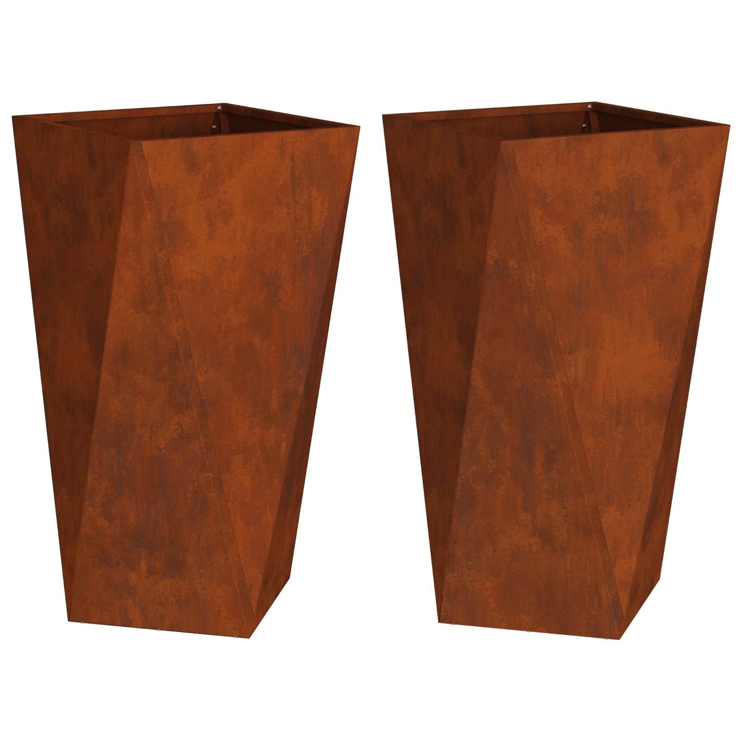 vidaXL Γλάστρα 2 pcs Σκ rusty 40 x 40 x 75 cm