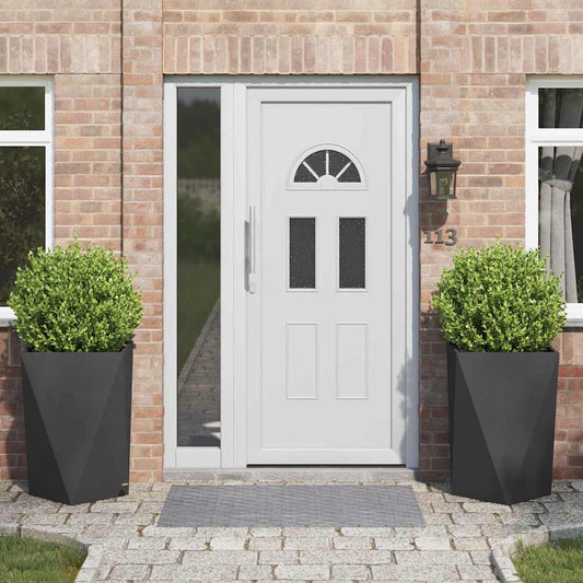 vidaXL Γλάστρα 2 pcs Μαύρο 50 x 50 x 75 cm Ατσάλι