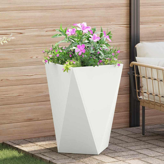 vidaXL Γλάστρα Λευκό 50 x 50 x 75 cm Ατσάλι