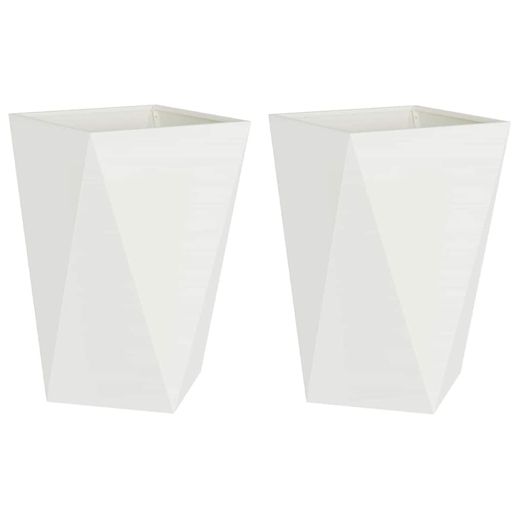 vidaXL Γλάστρα 2 pcs Λευκό 50 x 50 x 75 cm Ατσάλι