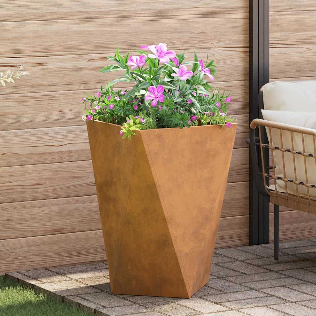 vidaXL Γλάστρα Σκ rusty 50 x 50 x 75 cm Ατσάλι Σκληρυθέν στον Αέρα