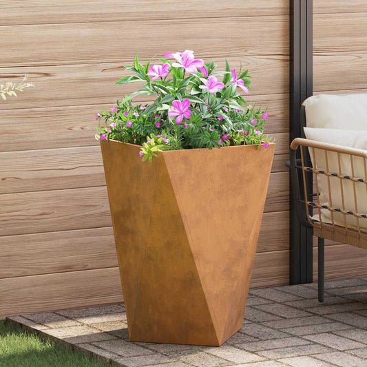 vidaXL Γλάστρα Σκ rusty 50 x 50 x 75 cm Ατσάλι Σκληρυθέν στον Αέρα