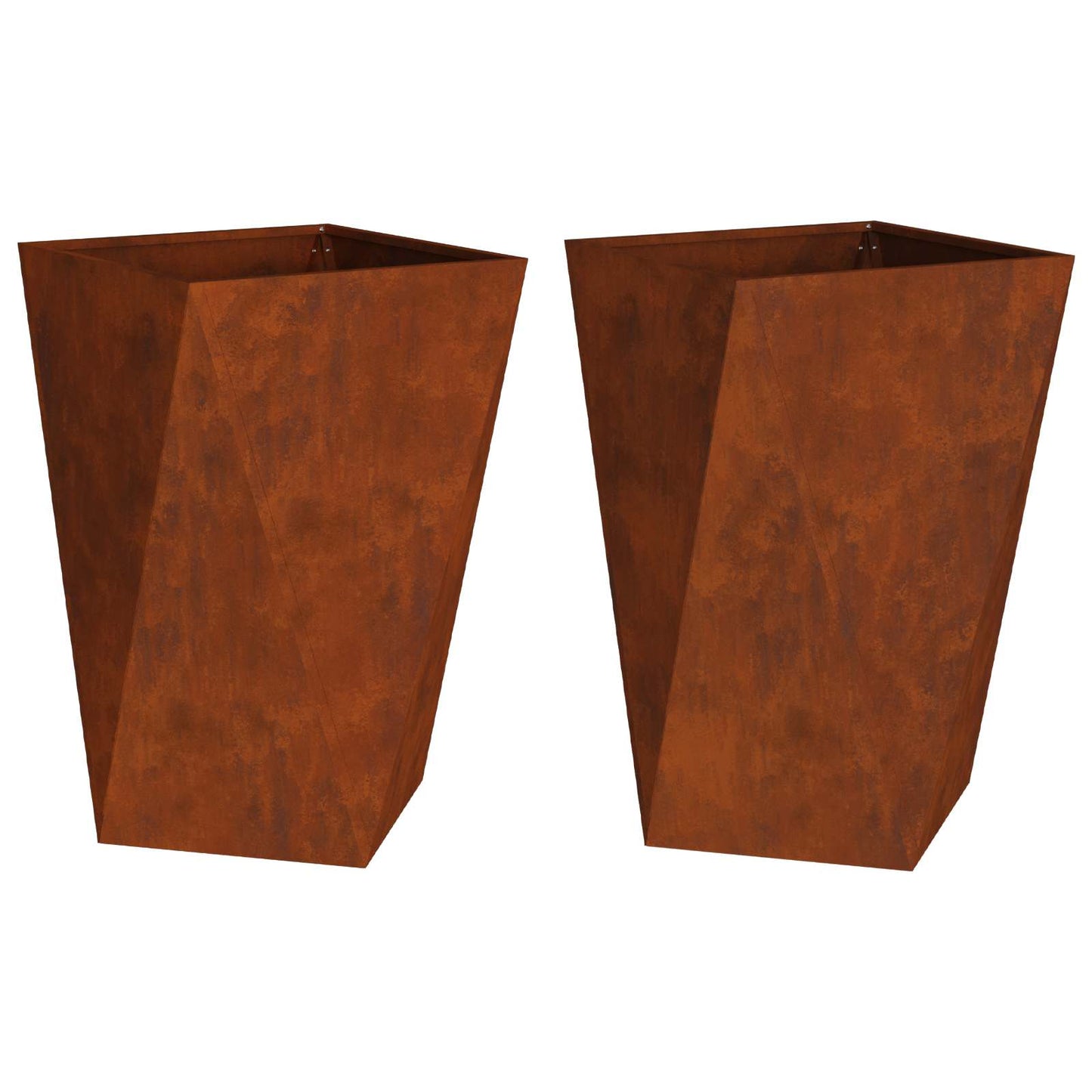 vidaXL Γλάστρα 2 pcs Σκ rusty 50 x 50 x 75 cm