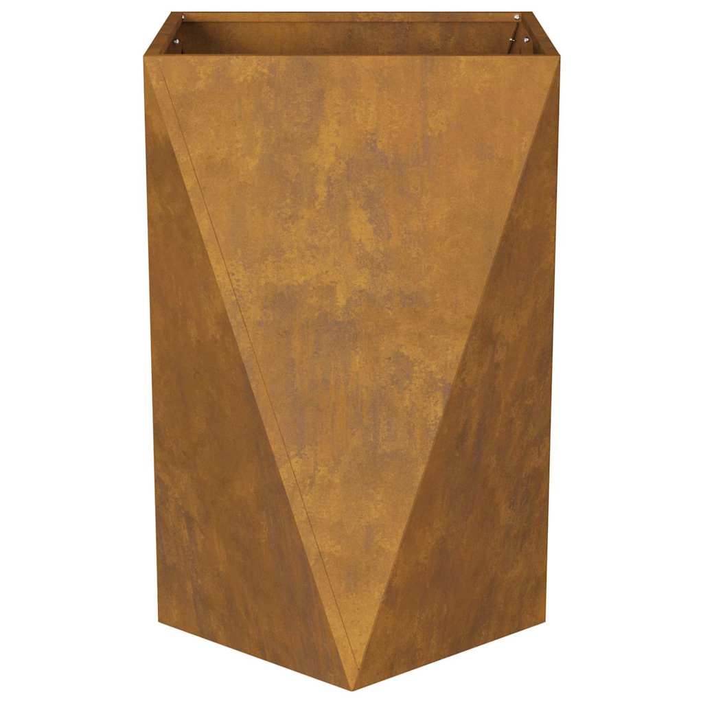 vidaXL Γλάστρα 2 pcs Σκ rusty 50 x 50 x 75 cm