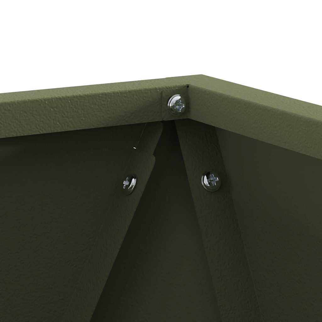 vidaXL Γλάστρα 2 pcs Ελιά Πράσινη 30 x 30 x 30 cm Ατσάλι