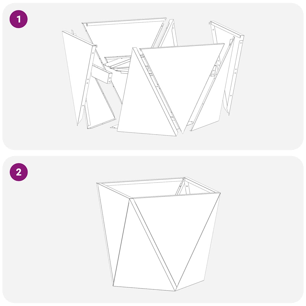 vidaXL Γλάστρα 2 pcs Ελιά Πράσινη 30 x 30 x 30 cm Ατσάλι