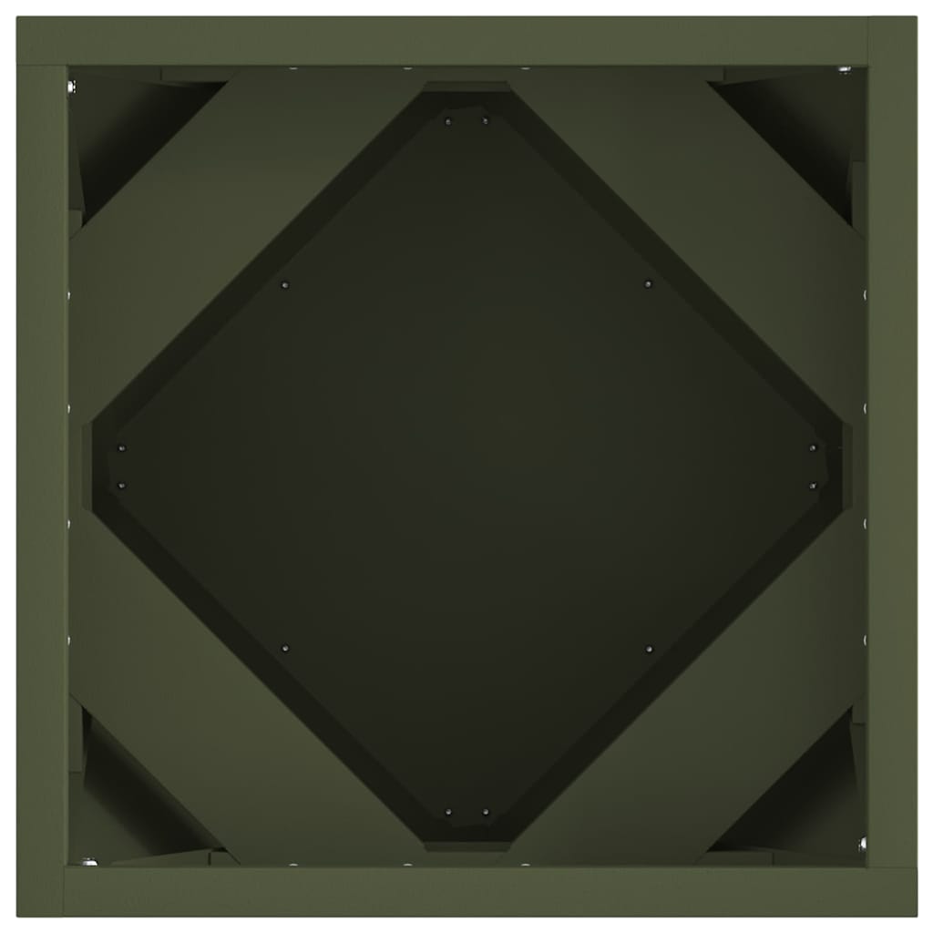 vidaXL Γλάστρα 2 pcs Ελιά Πράσινη 30 x 30 x 30 cm Ατσάλι