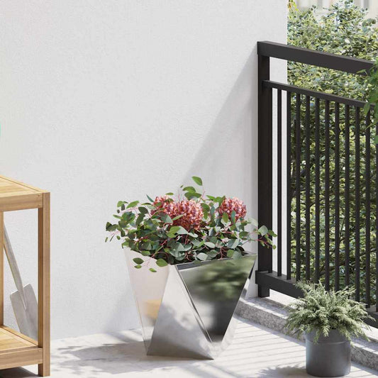 vidaXL Γλάστρα Ασημί 30 x 30 x 30 cm Ανοξείδωτο ατσάλι