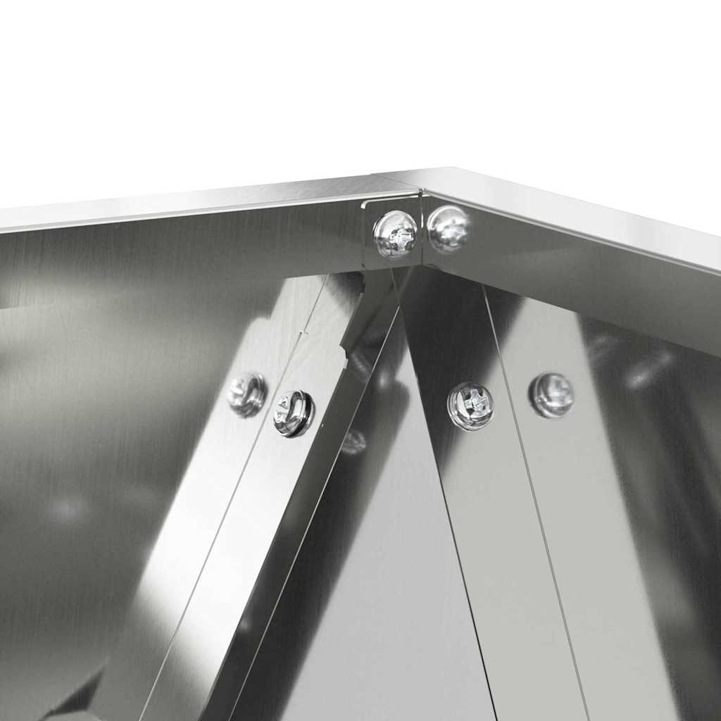 vidaXL Γλάστρα Ασημί 30 x 30 x 30 cm Επικαλυμμένος Χάλυβας