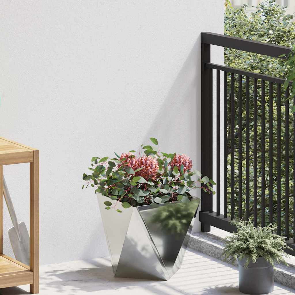 vidaXL Γλάστρα 2 pcs Ασημί 30 x 30 x 30 cm Επικαλυμμένος Χάλυβας