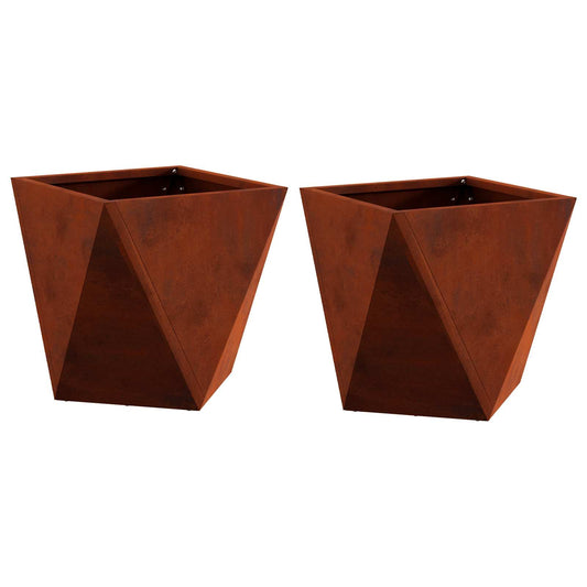 vidaXL Γλάστρα 2 pcs Σκ rusty 30 x 30 x 30 cm