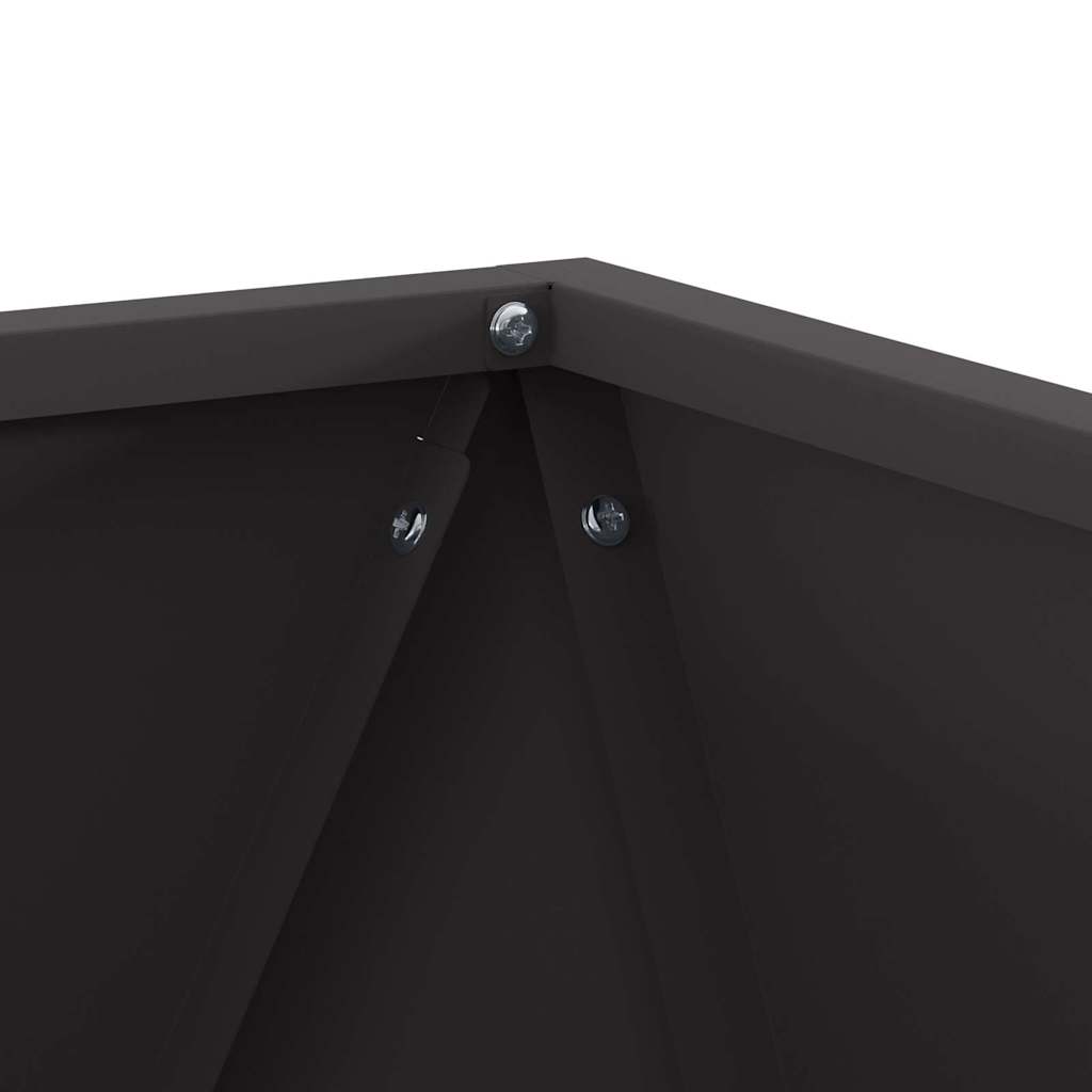 vidaXL Γλάστρα 2 pcs Μαύρο 40 x 40 x 40 cm Ατσάλι