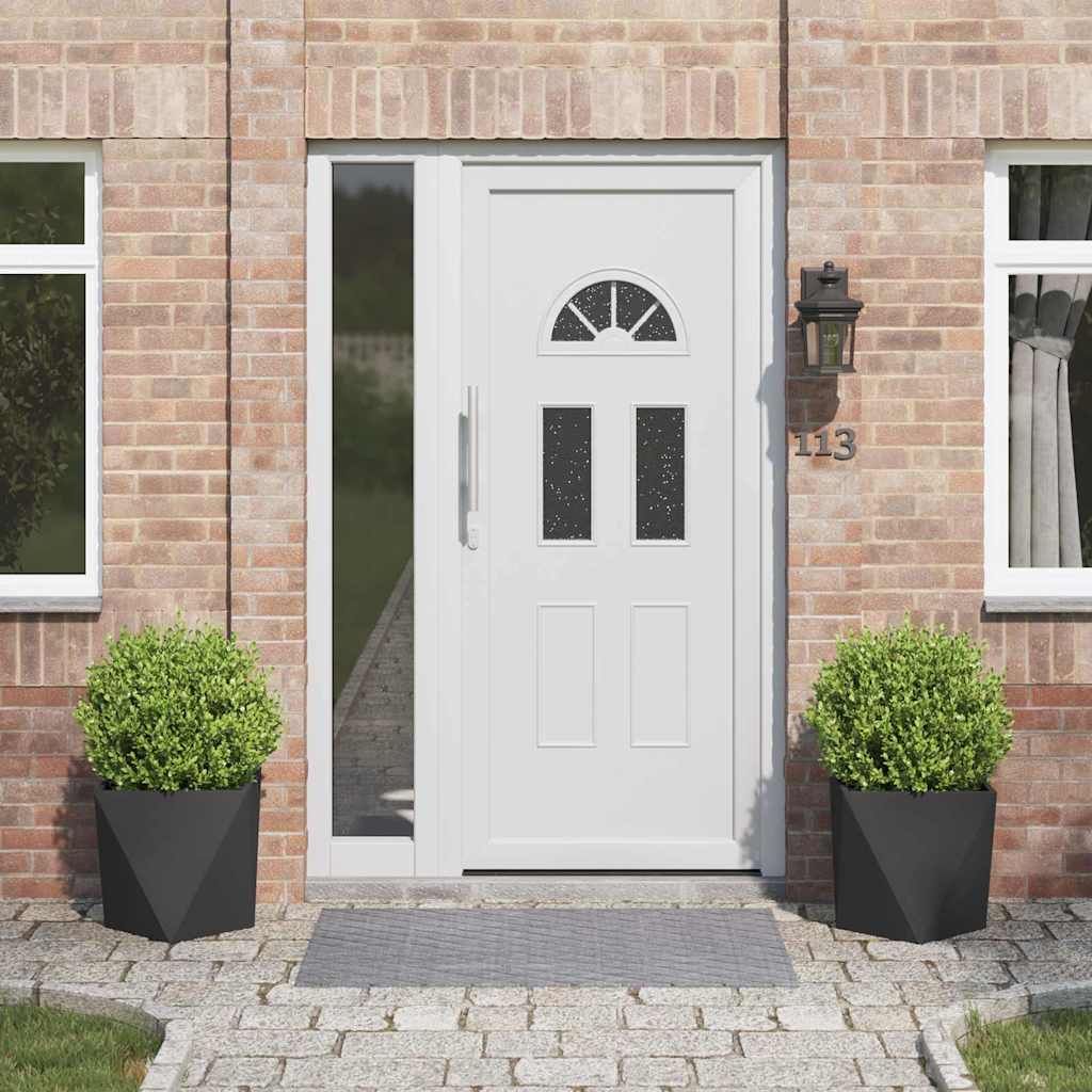 vidaXL Γλάστρα 2 pcs Μαύρο 40 x 40 x 40 cm Ατσάλι