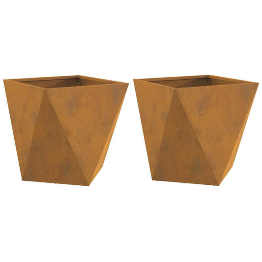 vidaXL Γλάστρα 2 pcs Σκ rusty 40 x 40 x 40 cm