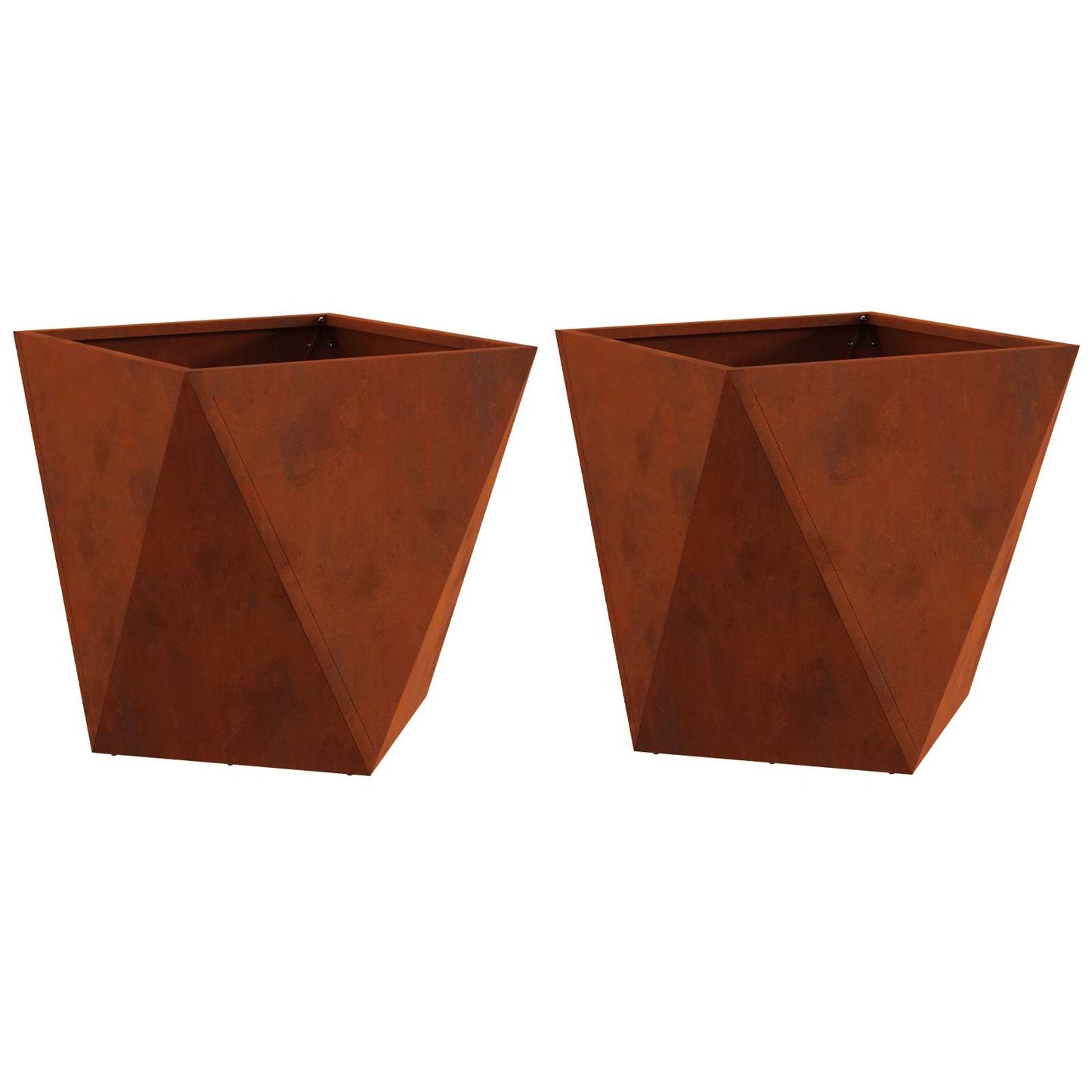 vidaXL Γλάστρα 2 pcs Σκ rusty 40 x 40 x 40 cm