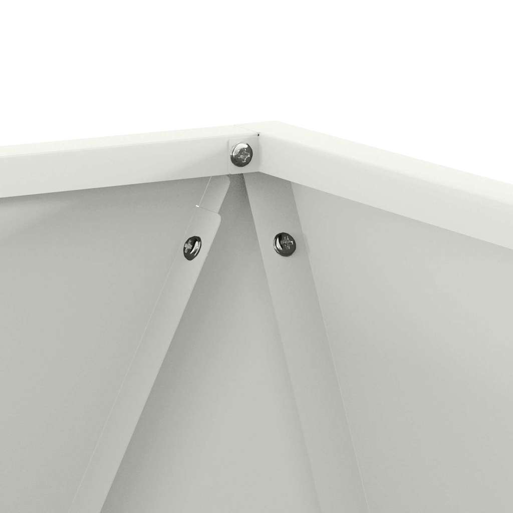 vidaXL Γλάστρα Λευκό 50 x 50 x 50 cm Ατσάλι