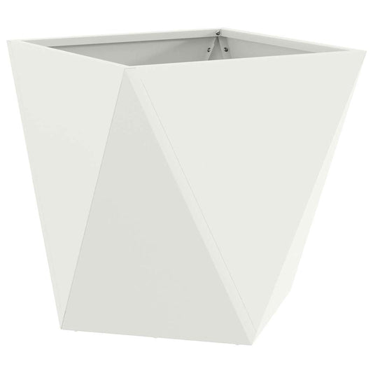 vidaXL Γλάστρα Λευκό 50 x 50 x 50 cm Ατσάλι