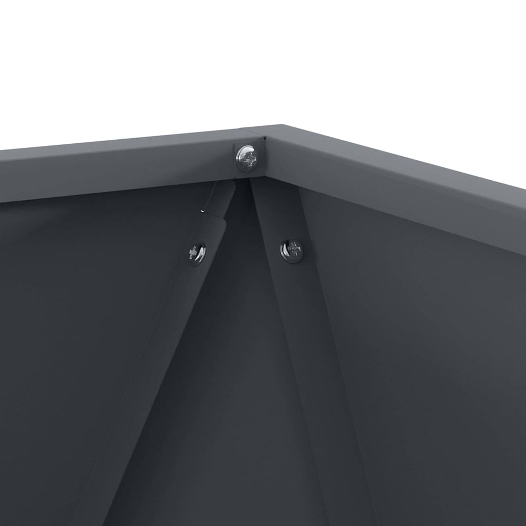 vidaXL Γλάστρα 2 pcs Ανθρακί 50 x 50 x 50 cm Ατσάλι