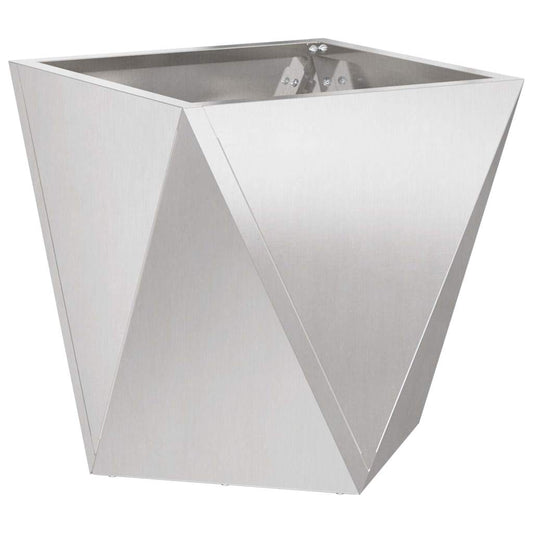 vidaXL Γλάστρα Ασημί 50 x 50 x 50 cm Ανοξείδωτο ατσάλι