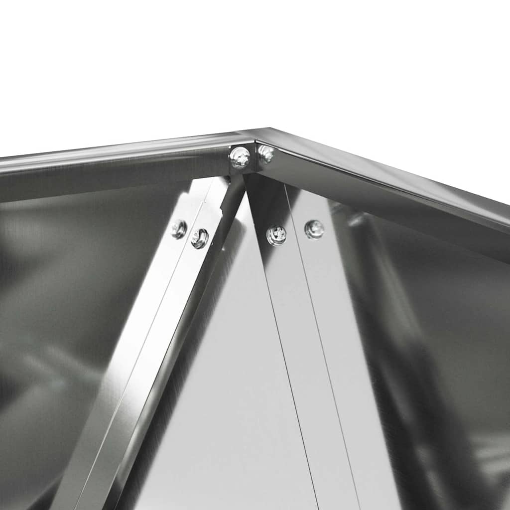 vidaXL Γλάστρα Ασημί 50 x 50 x 50 cm Επικαλυμμένος Χάλυβας