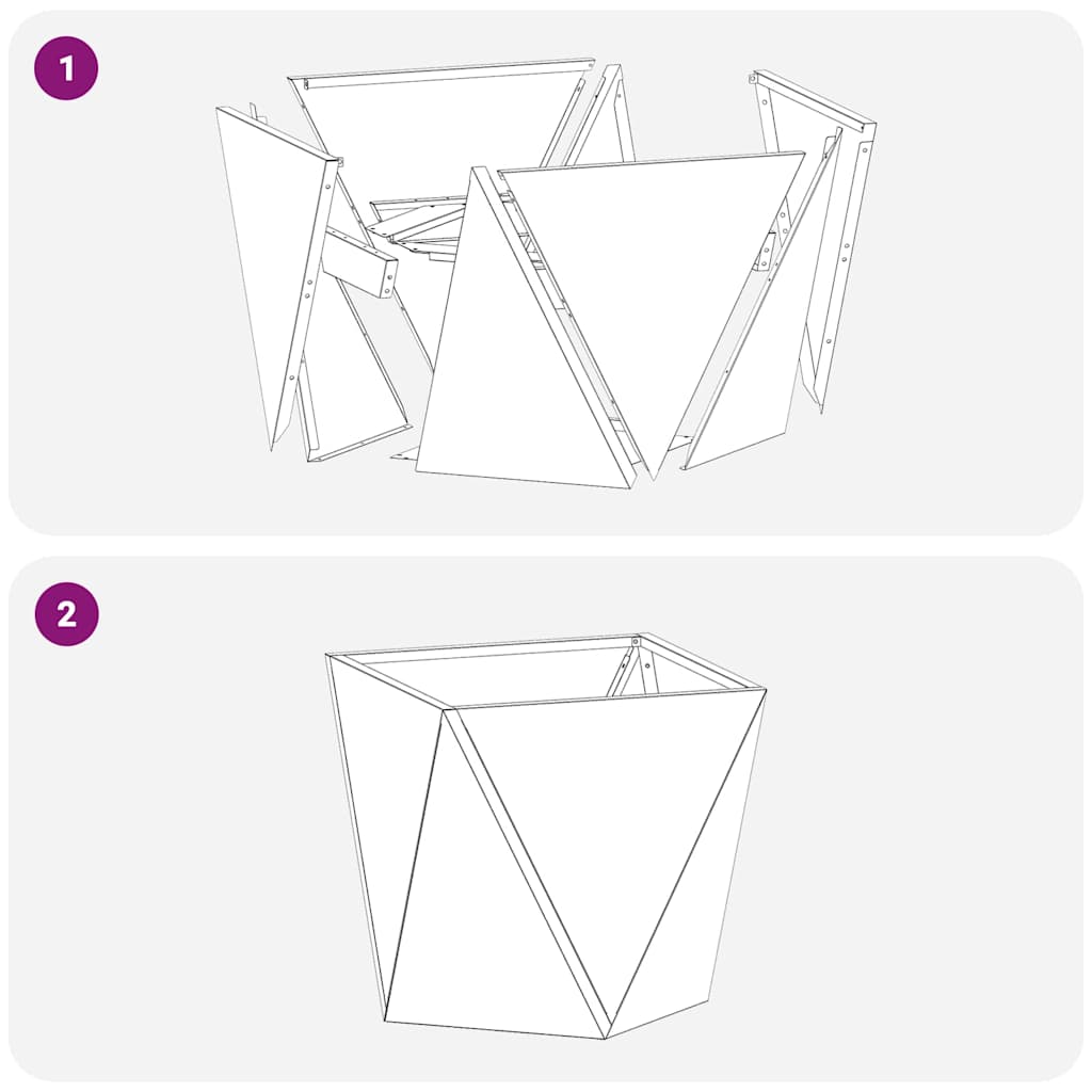 vidaXL Γλάστρα 2 pcs Ασημί 50 x 50 x 50 cm Επικαλυμμένος Χάλυβας