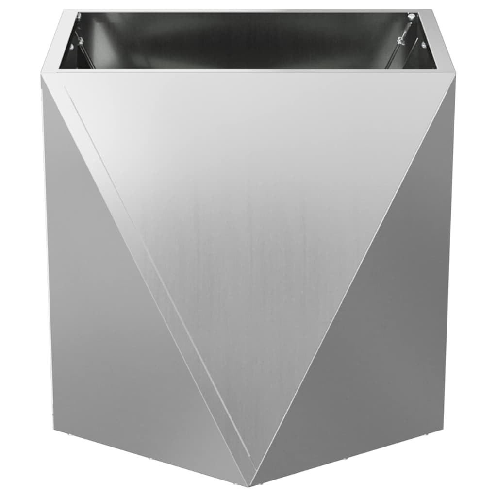 vidaXL Γλάστρα 2 pcs Ασημί 50 x 50 x 50 cm Επικαλυμμένος Χάλυβας