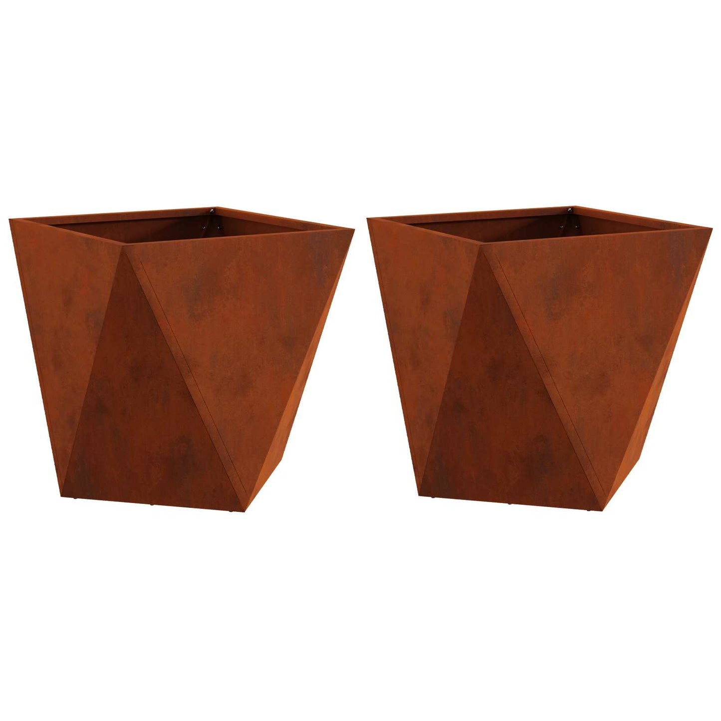vidaXL Γλάστρα 2 pcs Σκ rusty 50 x 50 x 50 cm