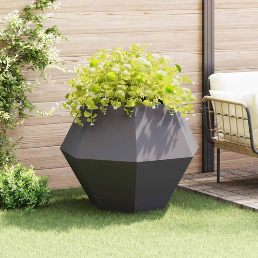 vidaXL Γλάστρα Μαύρο 100 x 100 x 80 εκ Ατσάλι