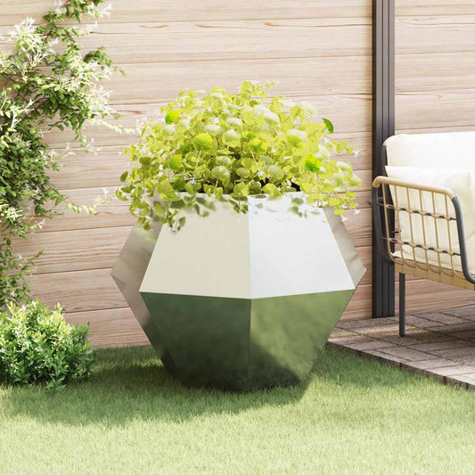 vidaXL Γλάστρα Ασημί 100 x 100 x 80 εκ Επικαλυμμένος Χάλυβας