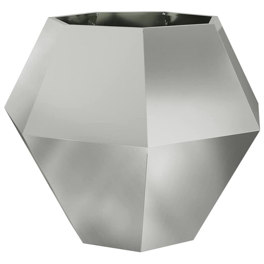 vidaXL Γλάστρα Ασημί 100 x 100 x 80 εκ Επικαλυμμένος Χάλυβας