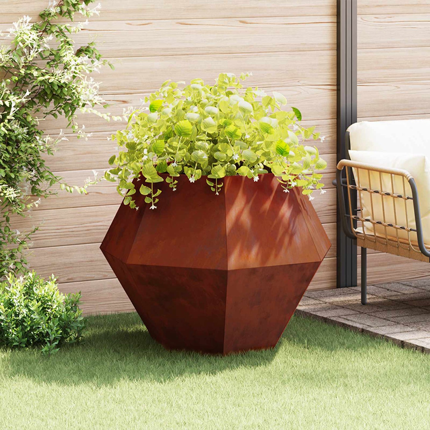 vidaXL Γλάστρα 2 pcs Σκ rusty 100 x 100 x 80 εκ