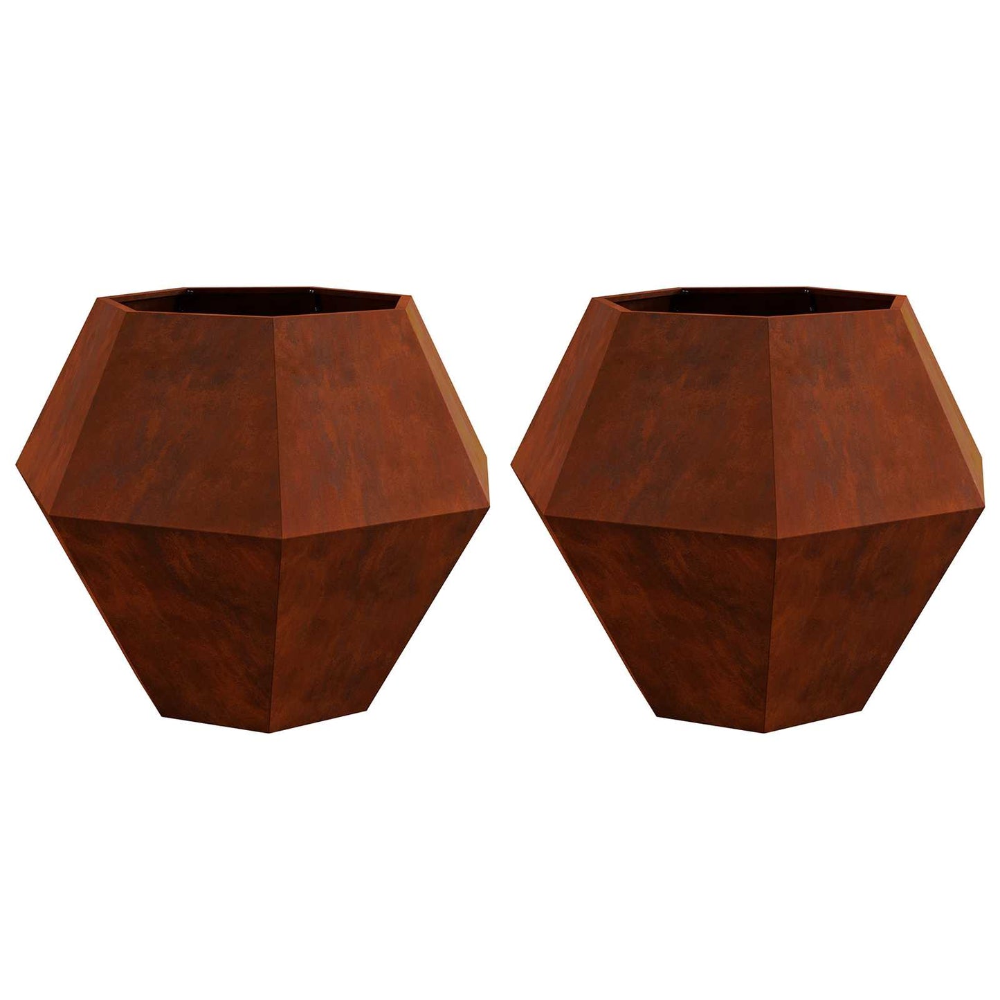 vidaXL Γλάστρα 2 pcs Σκ rusty 100 x 100 x 80 εκ