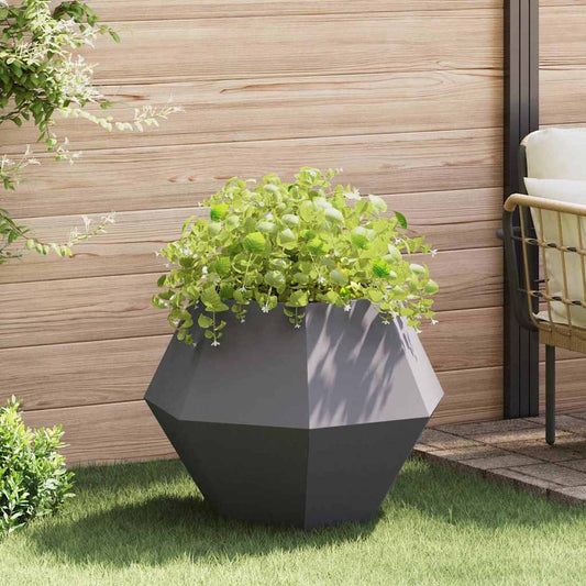 vidaXL Γλάστρα Μαύρο 75 x 75 x 60 εκ Ατσάλι