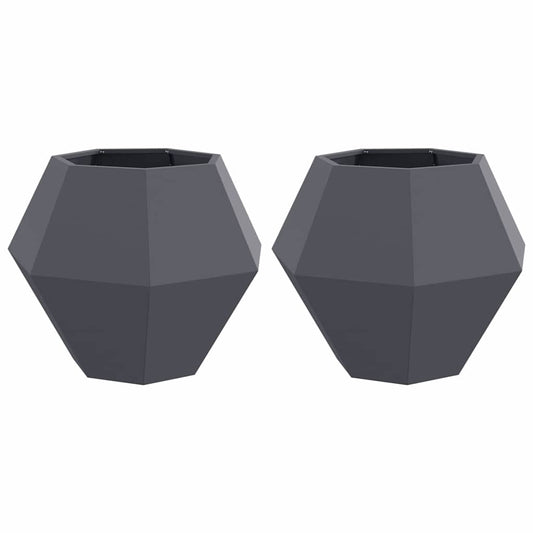 vidaXL Γλάστρα 2 pcs Ανθρακί 75 x 75 x 60 εκ Ατσάλι
