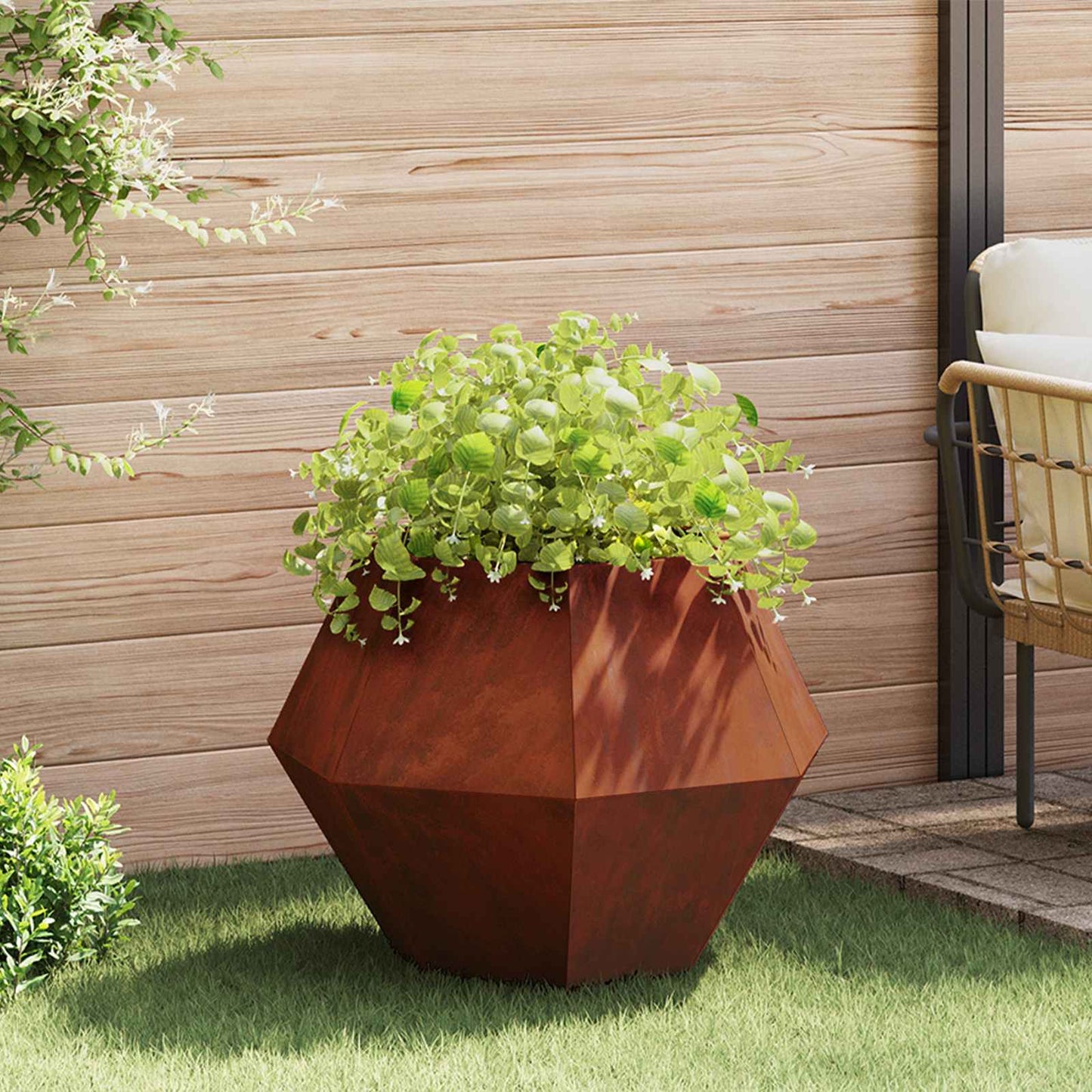 vidaXL Γλάστρα 2 pcs Σκ rusty 75 x 75 x 60 εκ