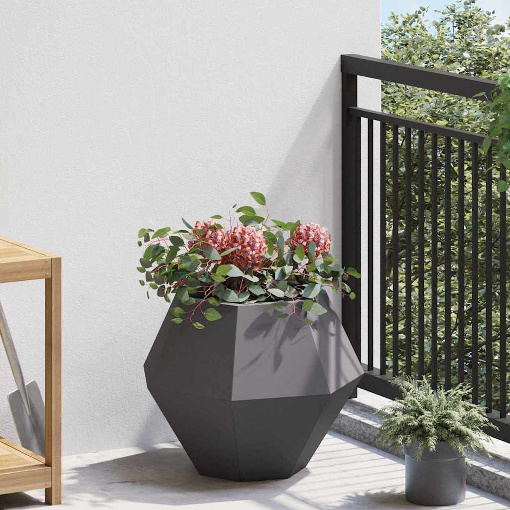 vidaXL Γλάστρα Μαύρο 50 x 50 x 40 cm Ατσάλι