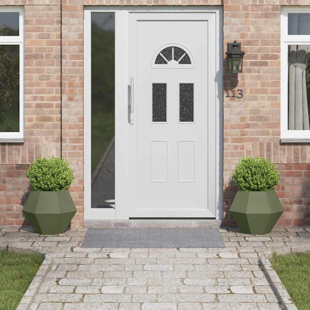 vidaXL Γλάστρα 2 pcs Ελιά Πράσινη 50 x 50 x 40 cm Ατσάλι