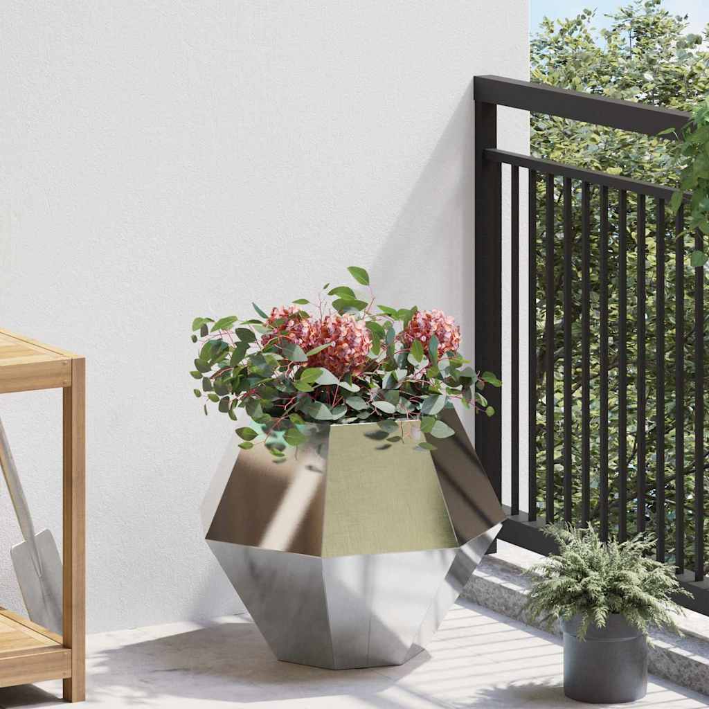 vidaXL Γλάστρα 2 pcs Ασημί 50 x 50 x 40 cm Ανοξείδωτο ατσάλι