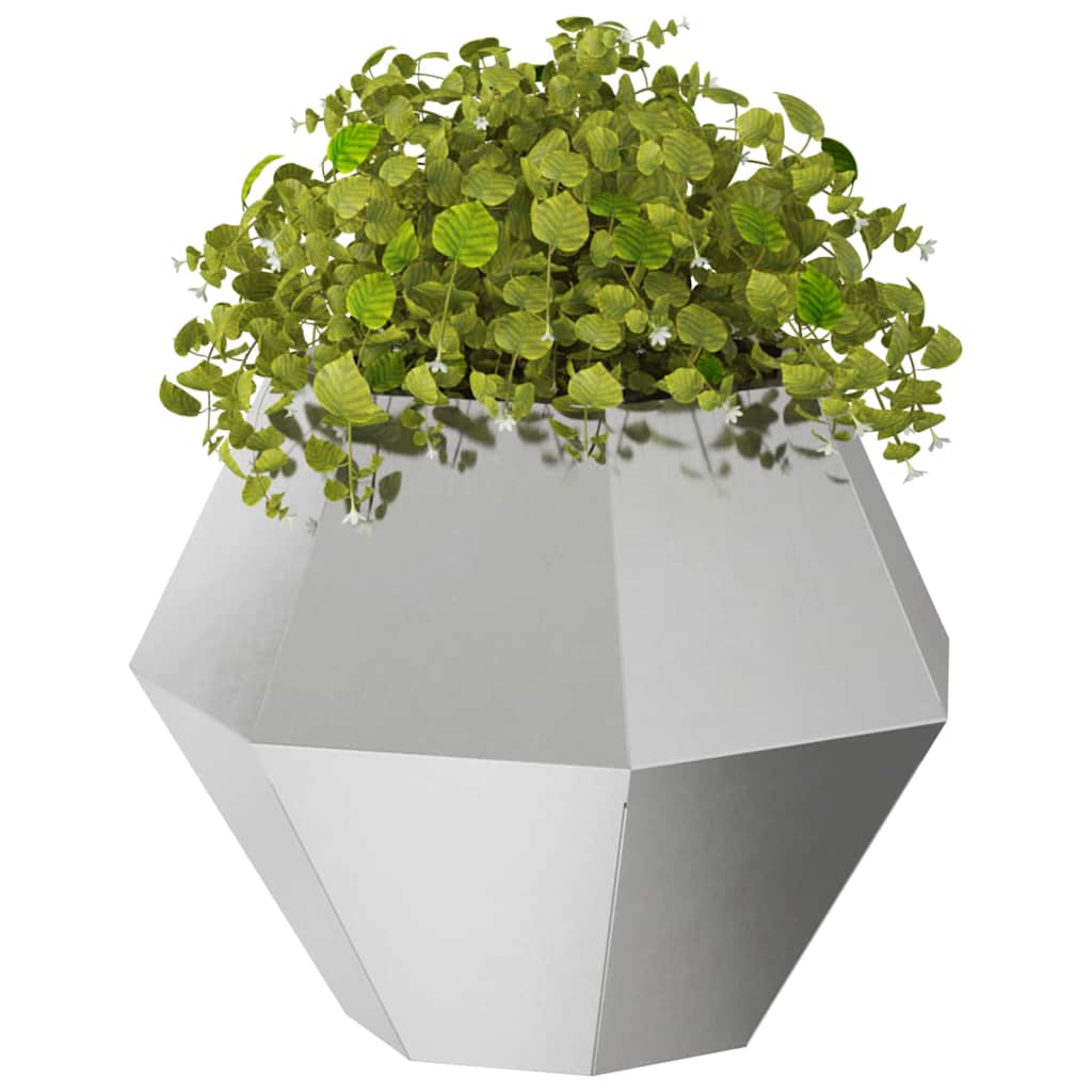 vidaXL Γλάστρα 2 pcs Ασημί 50 x 50 x 40 cm Ανοξείδωτο ατσάλι