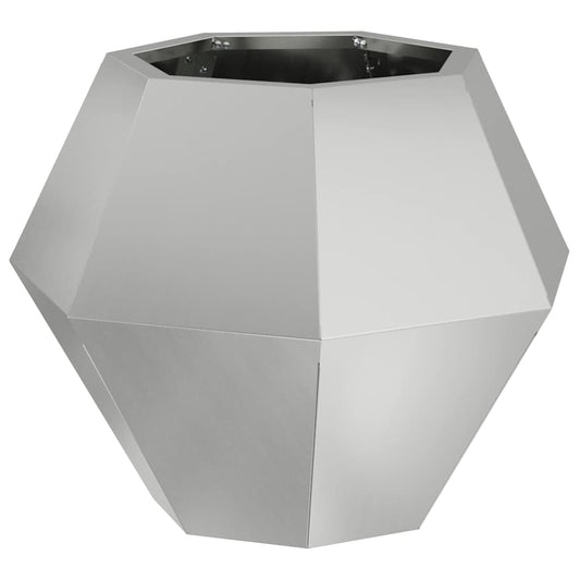 vidaXL Γλάστρα Ασημί 50 x 50 x 40 cm Επικαλυμμένος Χάλυβας