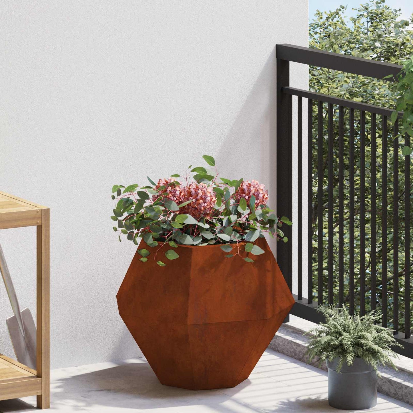 vidaXL Γλάστρα 2 pcs Σκ rusty 50 x 50 x 40 cm
