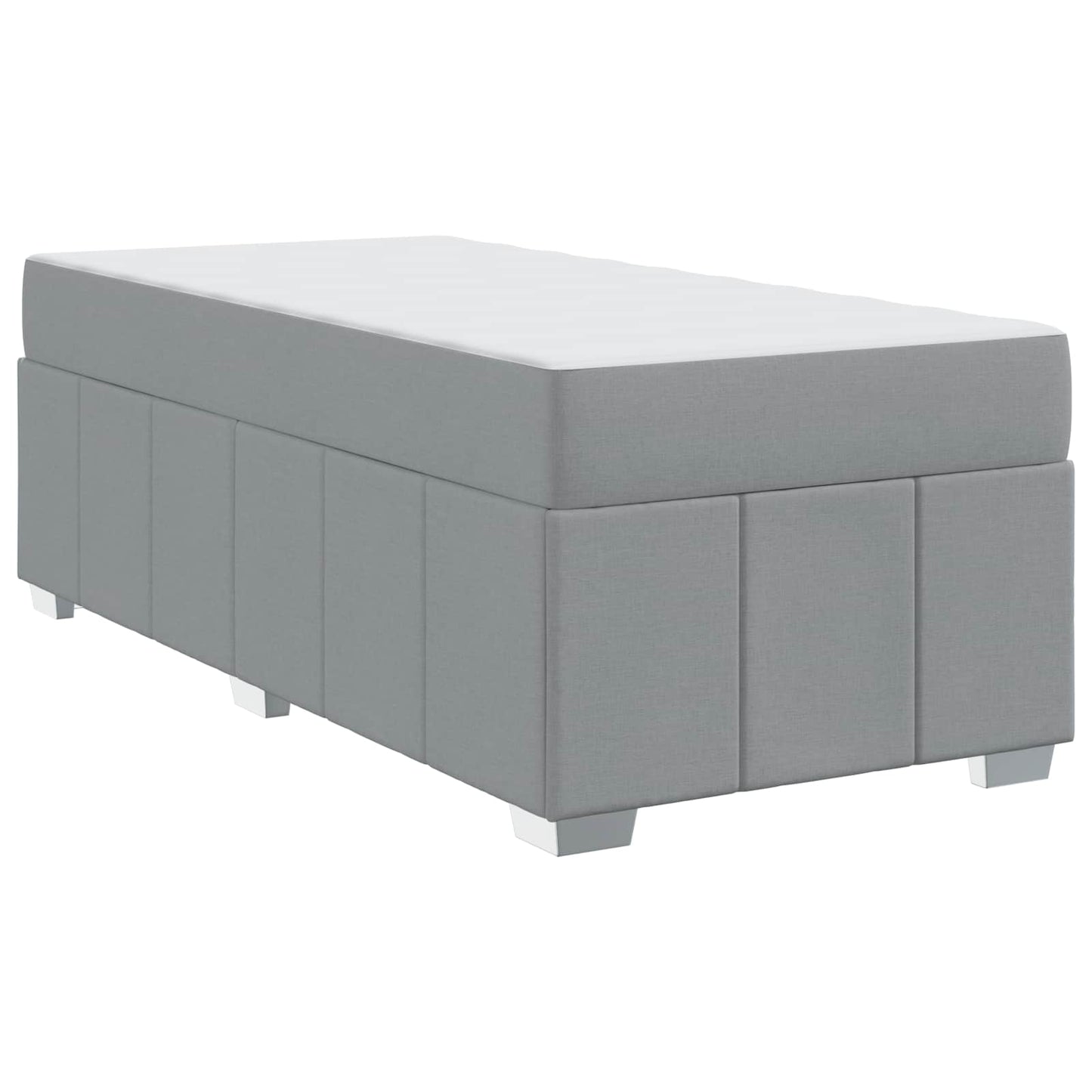 vidaXL Σκελετός Κρεβατιού Ανοιχτό γκρι 90 x 190 cm ύφασμα