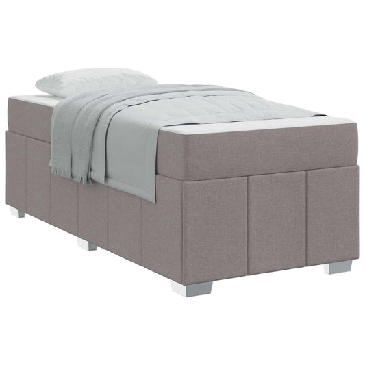 vidaXL Σκελετός Κρεβατιού με στρώμα Taupe 90 x 200 cm ύφασμα