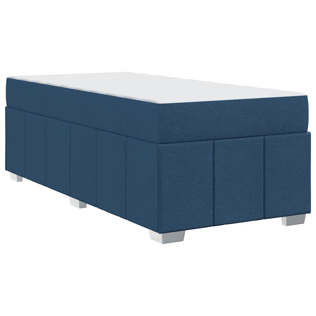 vidaXL Σκελετός Κρεβατιού με στρώμα Μπλε 90 x 200 cm ύφασμα