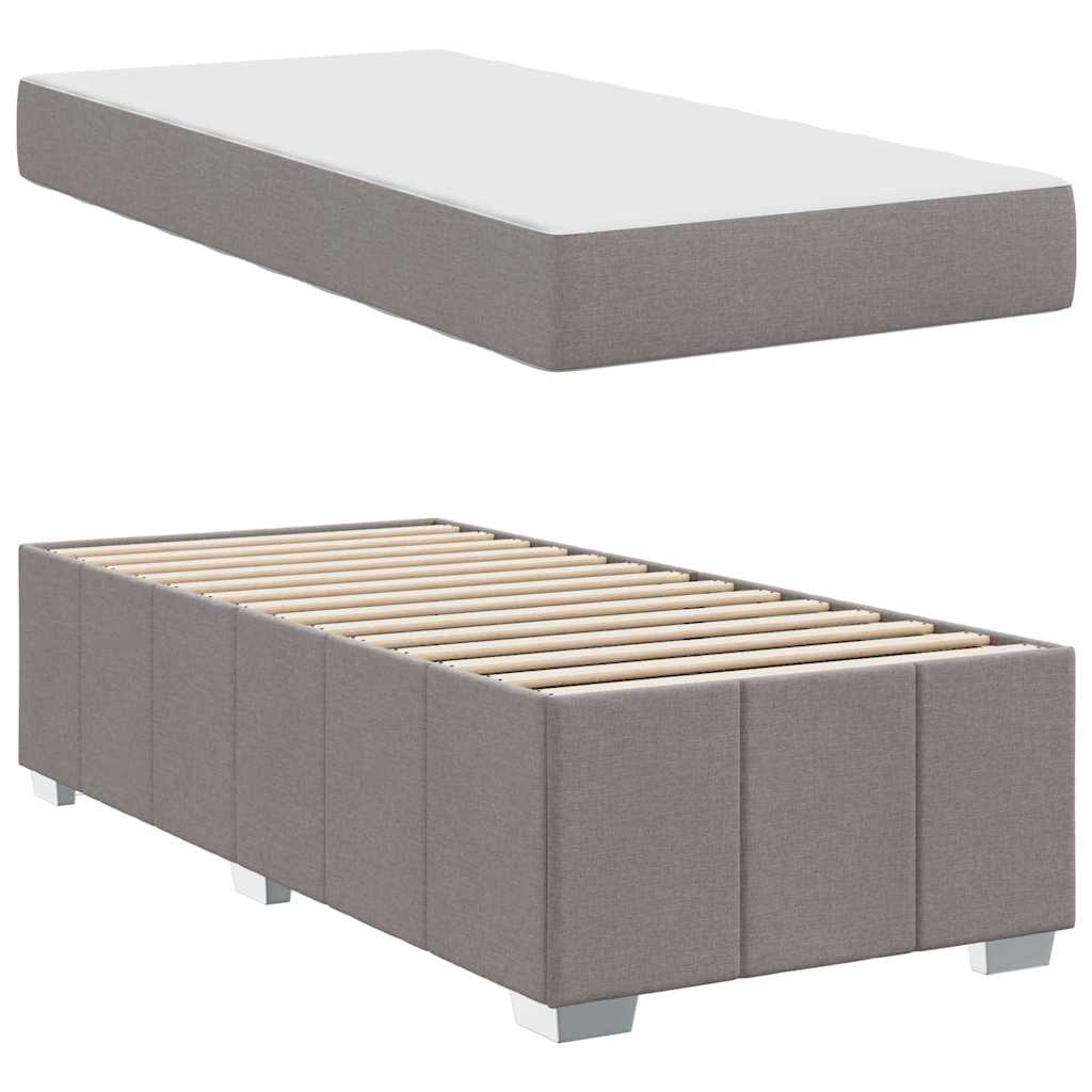 vidaXL Σκελετός Κρεβατιού με στρώμα Taupe 100 x 200 cm ύφασμα