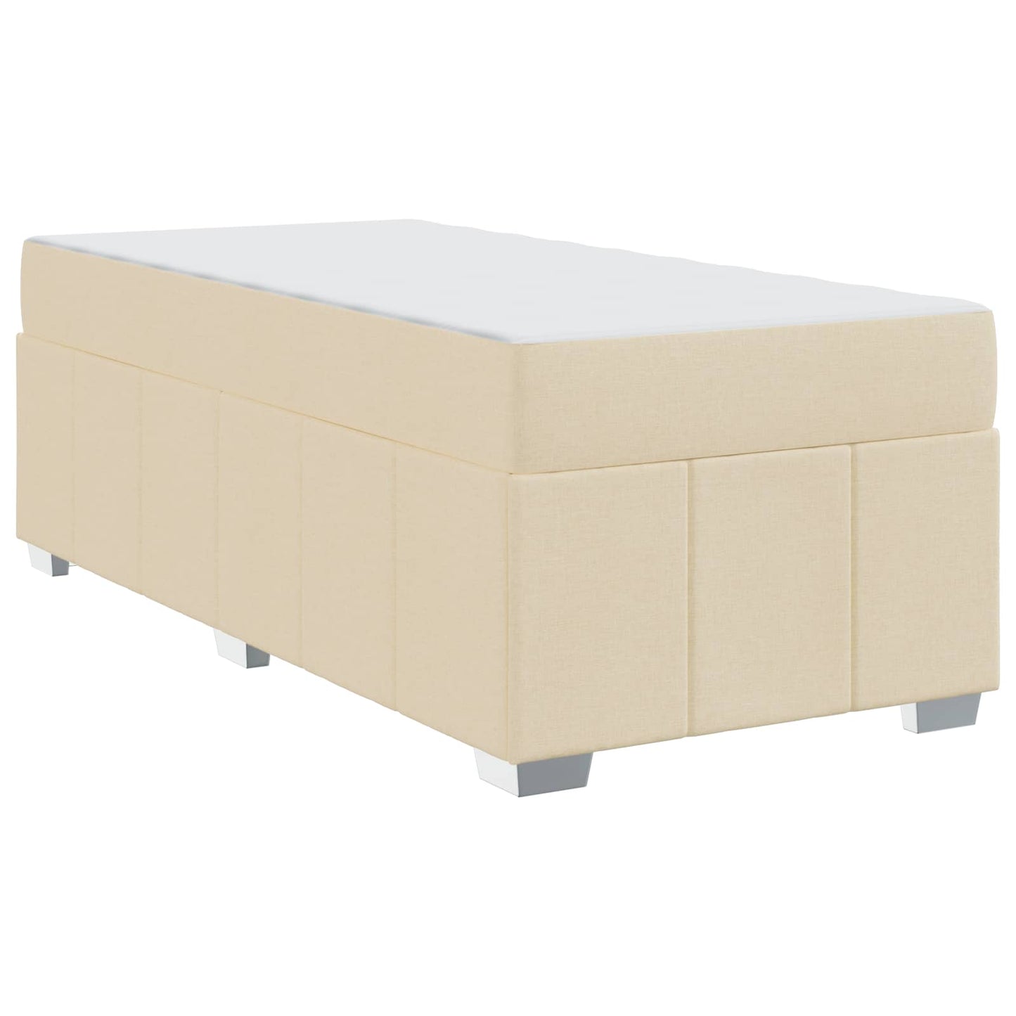 vidaXL Σκελετός Κρεβατιού με στρώμα Κρεμ 100 x 200 cm ύφασμα