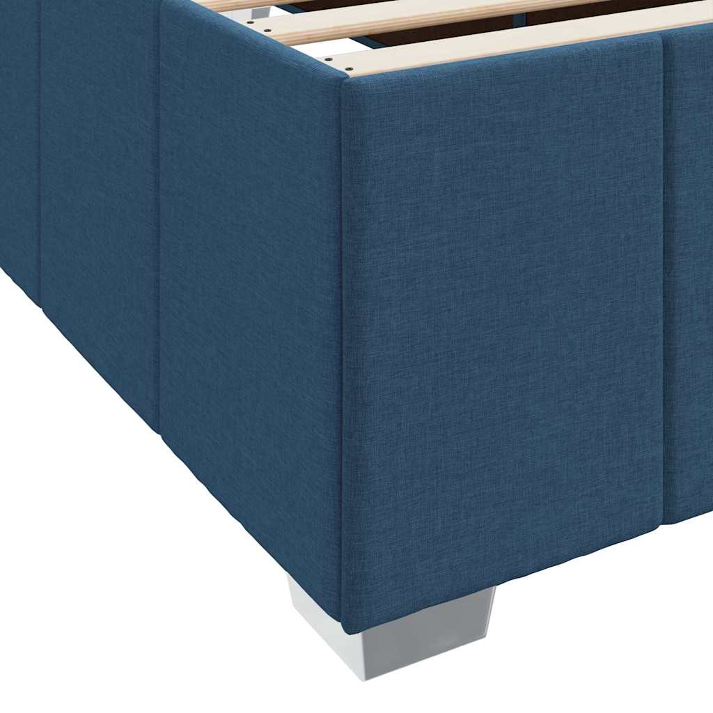 vidaXL Σκελετός Κρεβατιού με στρώμα Μπλε 100 x 200 cm ύφασμα