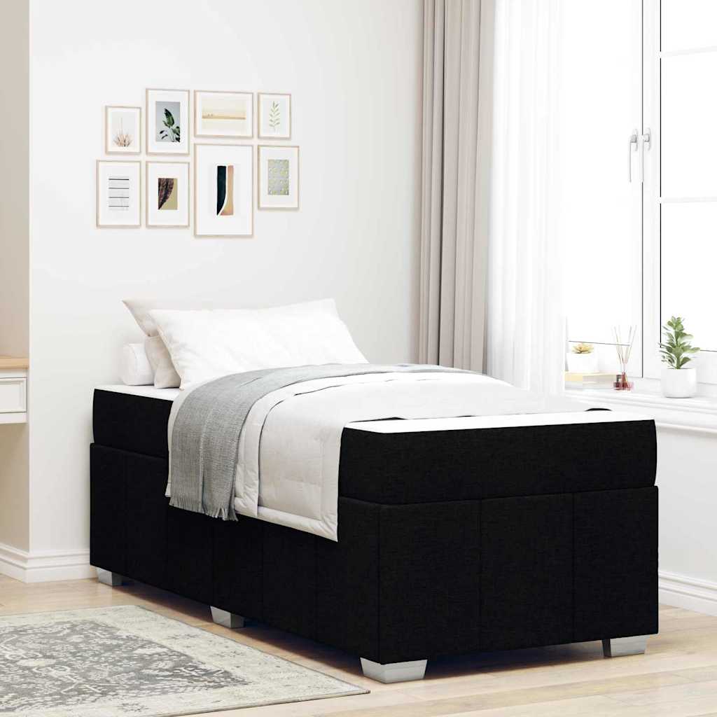 vidaXL Σκελετός Κρεβατιού με στρώμα Μαύρο 120 x 190 cm ύφασμα
