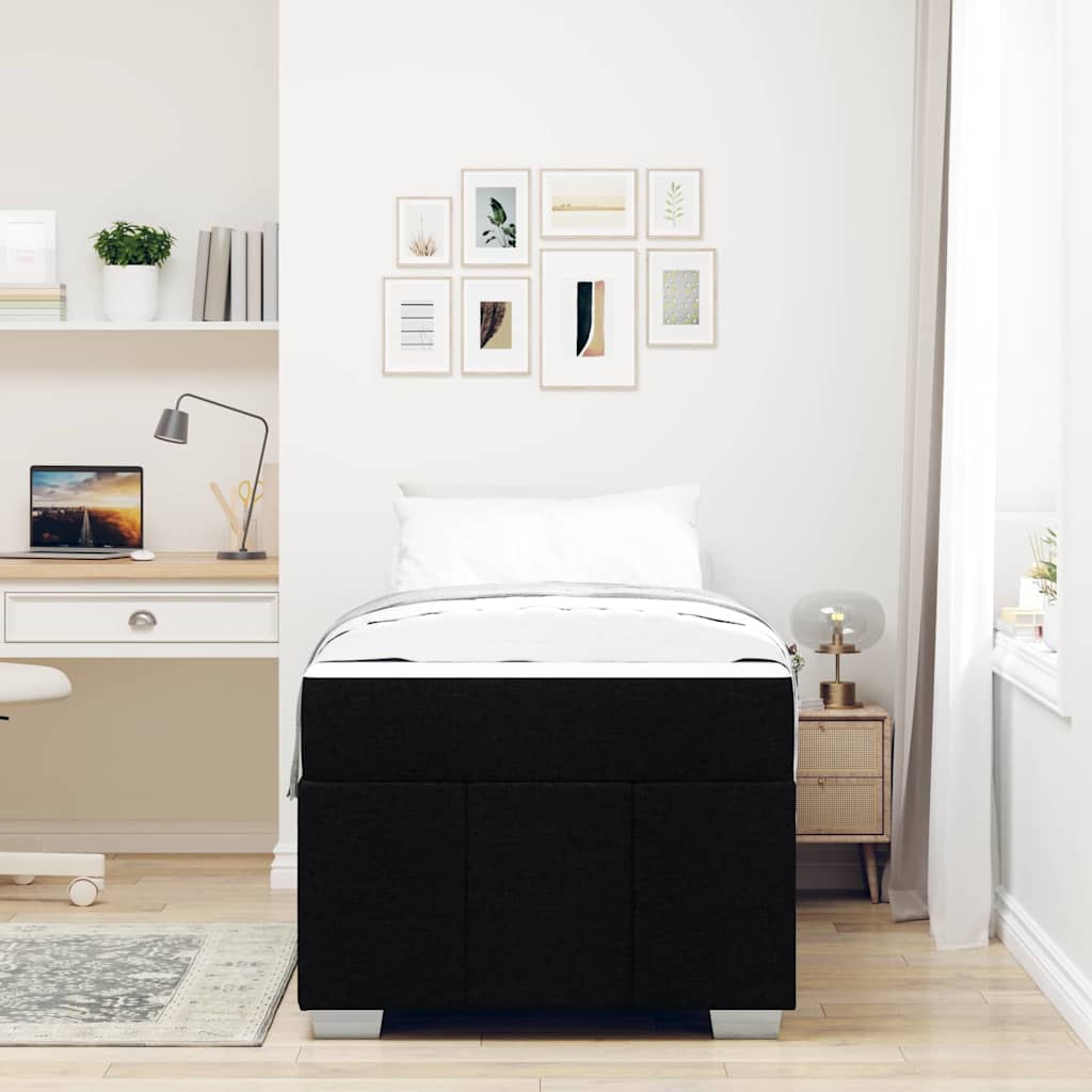 vidaXL Σκελετός Κρεβατιού με στρώμα Μαύρο 120 x 190 cm ύφασμα