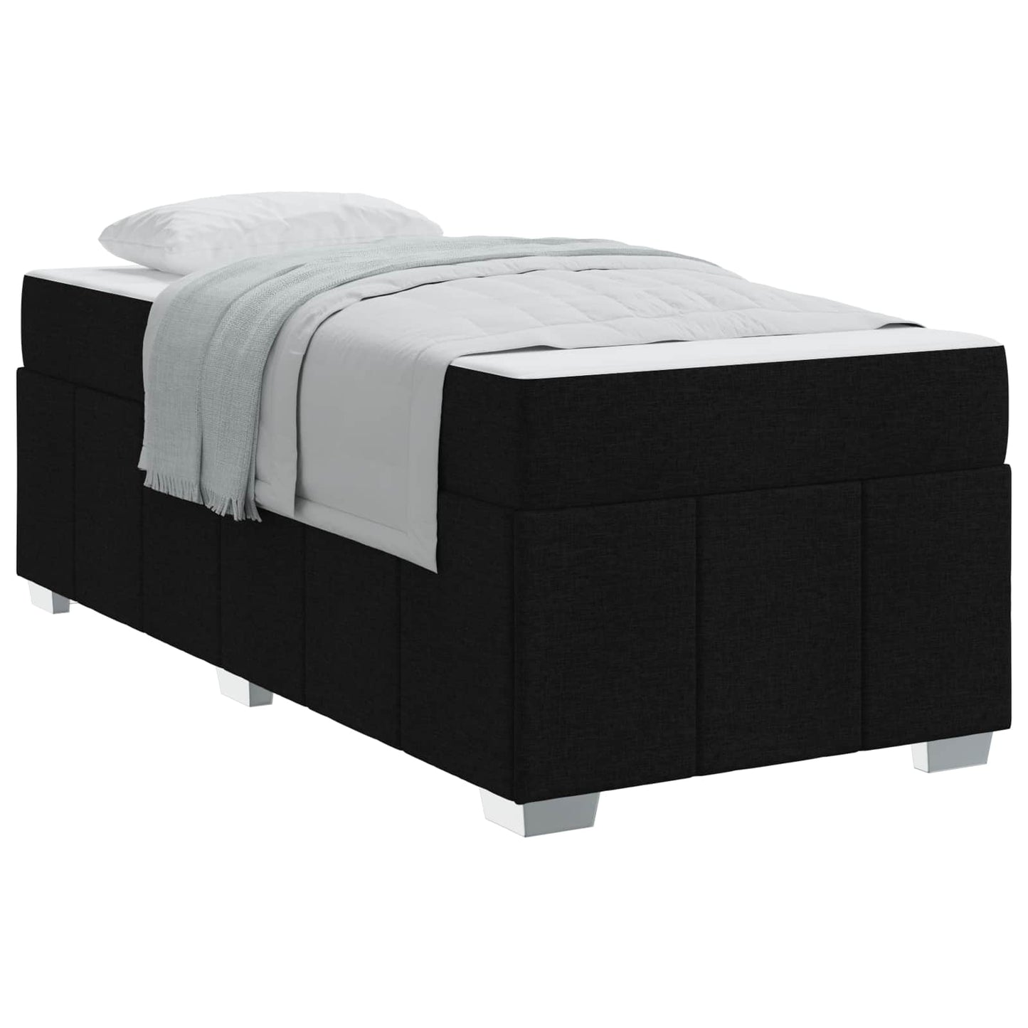 vidaXL Σκελετός Κρεβατιού με στρώμα Μαύρο 120 x 190 cm ύφασμα